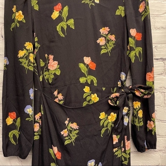NEW Reformation Reza Floral Long Sleeve Midi Dress In Night Bloom Size 2 - Picture 10 of 16